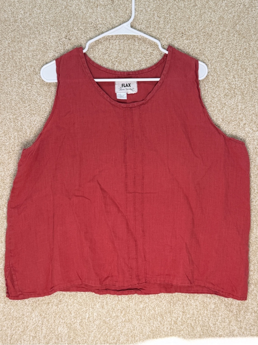 Imperfect Flax 100% linen tank top vintage y2k large boxy relaxed minimalist